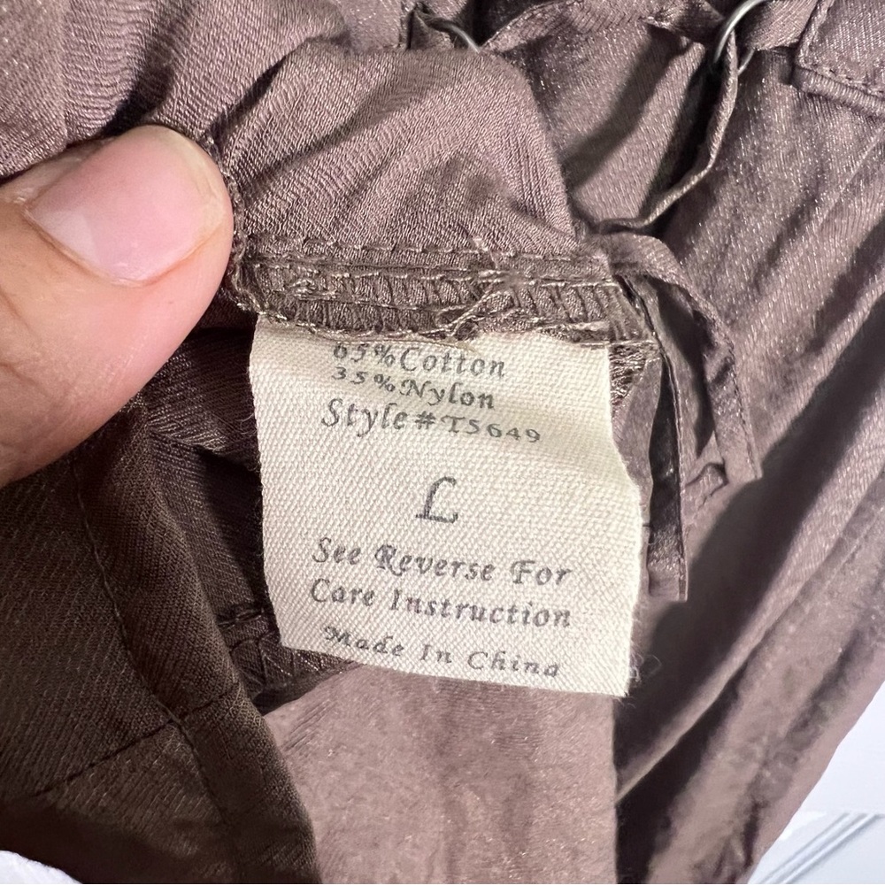 Edge Brown Button Tie Waist Lightweight Corset Back Casual Summer Dress - Picture 9 of 10